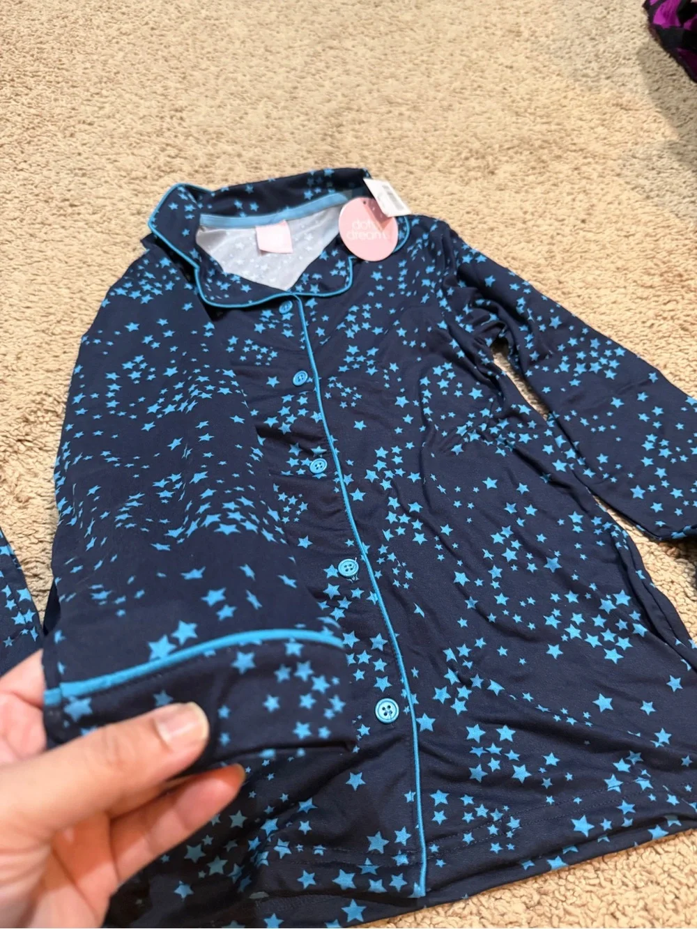 Blue Star Print Pajama Set